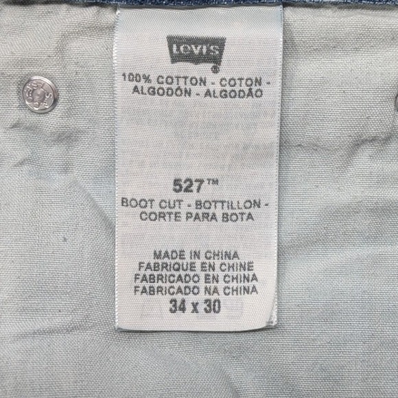 Levis 527 Slim Bootcut Jeans Mens 34x30 Medium Wash Blue Denim 100% Cotton - Picture 7 of 12